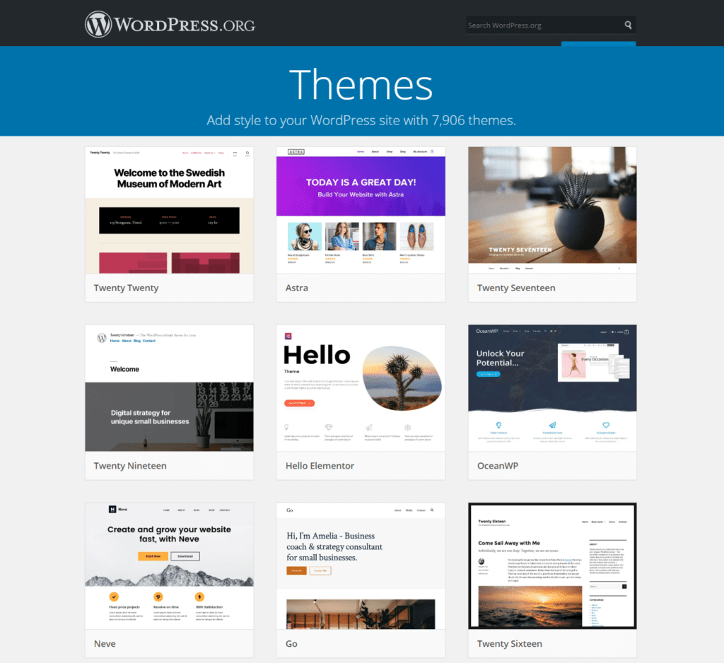 custom WordPress themes